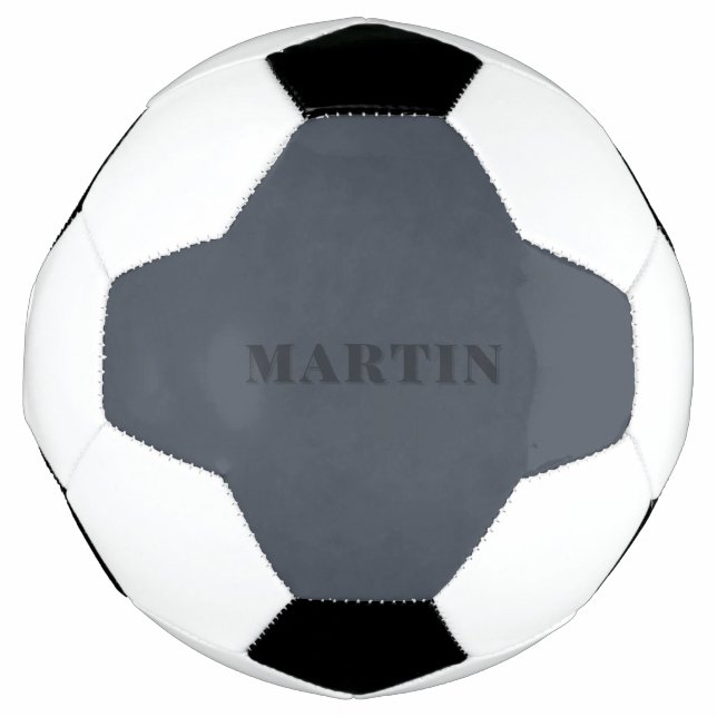 muted blue, ash blue custom name  soccer ball (Front)