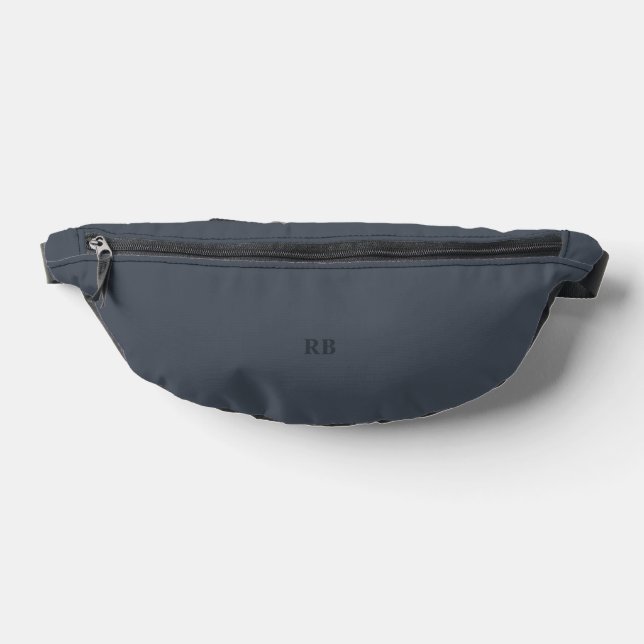 Muted blue, ash blue initials bum bags (Lay Down)