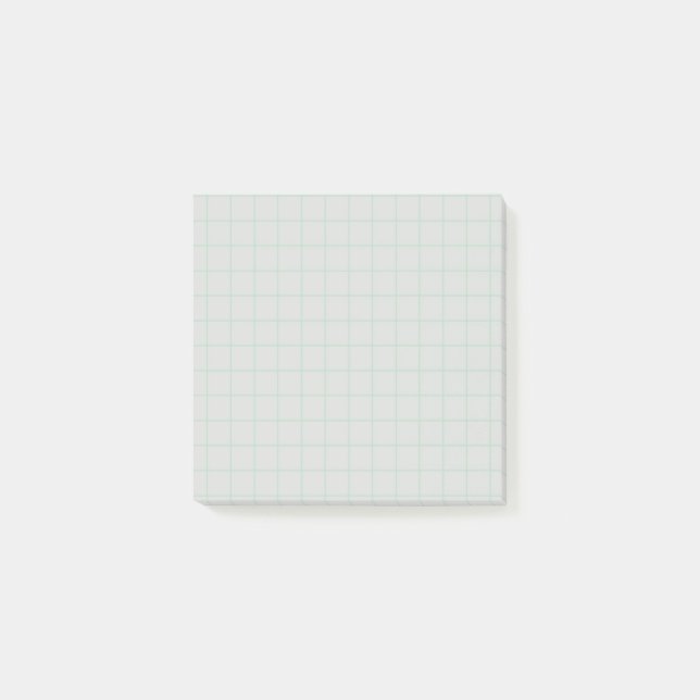Muted Blue Chequered Pattern Subtle Grid Design Post-it Notes (Front)