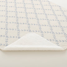 Muted Blue Floral Trellis Block Print Pattern