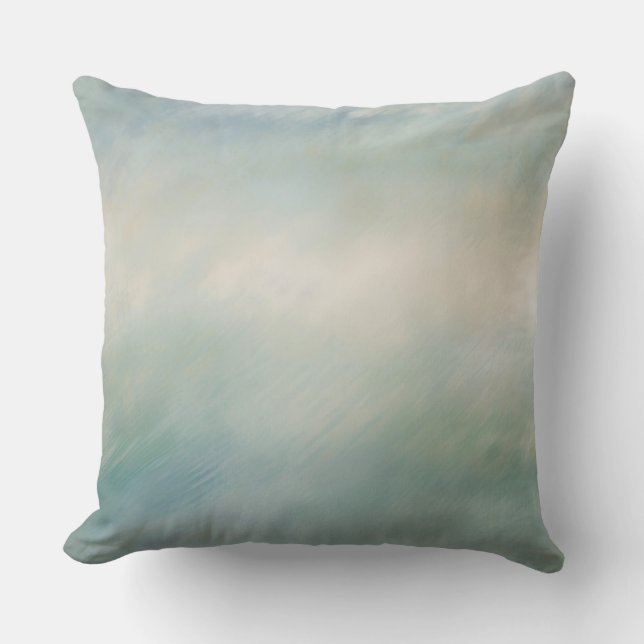 Muted Blue Green Beige Ocean Colours Cushion (Front)