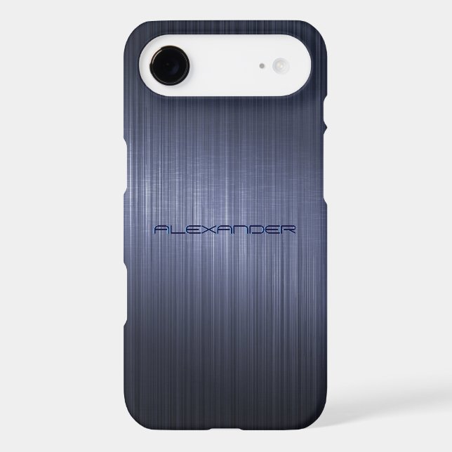 Muted Blue Metallic Look Pattern-Monogram Case-Mate iPhone Case (Back)