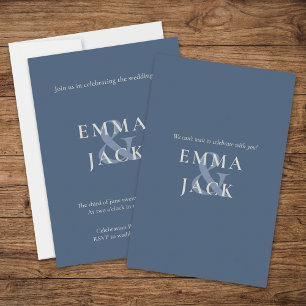 Muted Blue Minimal Wedding Invitation