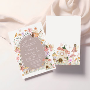 Muted Blush Wildflower Fairy Birthday Invitation