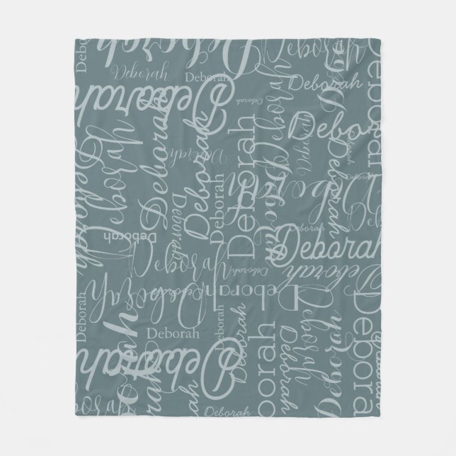 Muted Boho Blue Undertone Names  Fleece Blanket (Front)