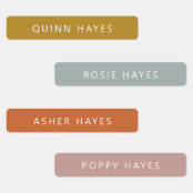 Muted Boho Name Labels