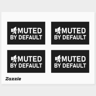 Muted by Default Minimalist T-Shirt - Audio V2 Rectangular Sticker