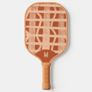 Muted Calm Tranquil Pink Clouds Monogramed Pickleball Paddle