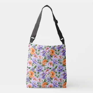 Muted Colorful Flowers Boho flower  Crossbody Bag