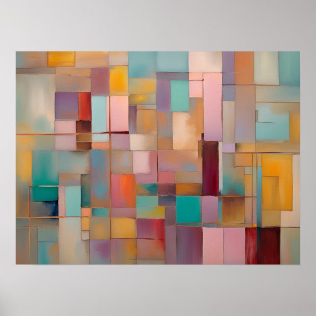 Muted Colour Palettes Abstract No. 1 Poster (Front)