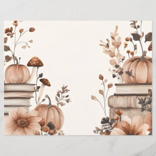 Muted coloured fall pumpkin scrapbook paper