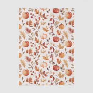 Muted coloured fall themed apples and leaves tissue paper