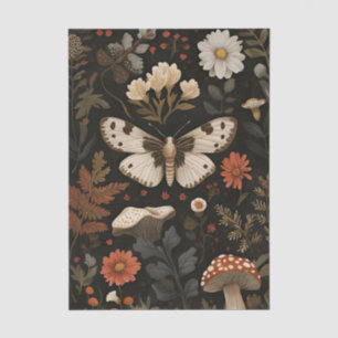 Muted coloured fall themed Mushrooms and leaves Tissue Paper