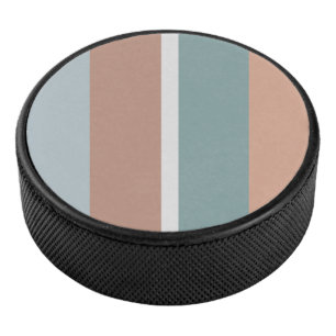 Muted colours stripes hockey puck