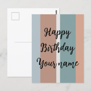 Muted colours stripes postcard