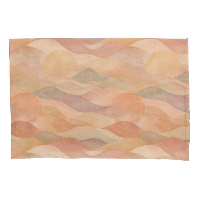 Muted Desert Sunset Abstract Pillowcase (Front)