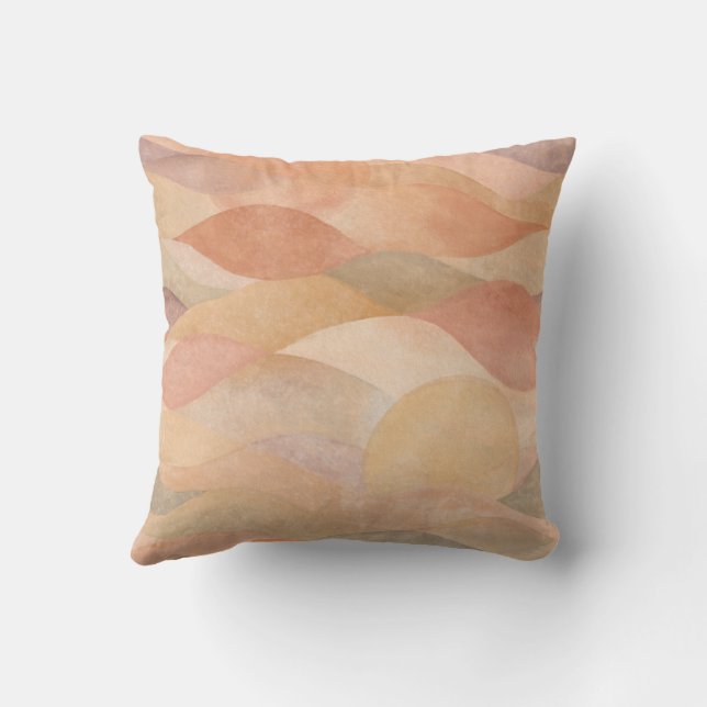 Muted Desert Sunset Abstract Throw Pillow (Back)