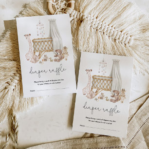 Muted Earth Tone Baby Nursery Toys Diaper Raffle Enclosure Card