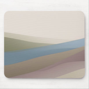 Muted Earth Tone Layered Waves Mouse Pad
