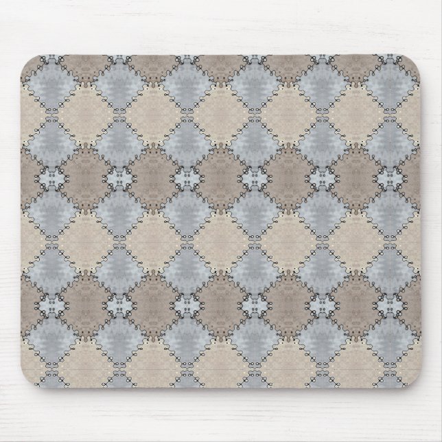 Muted Earth Toned Faux Leather Pattern Mouse Pad (Front)