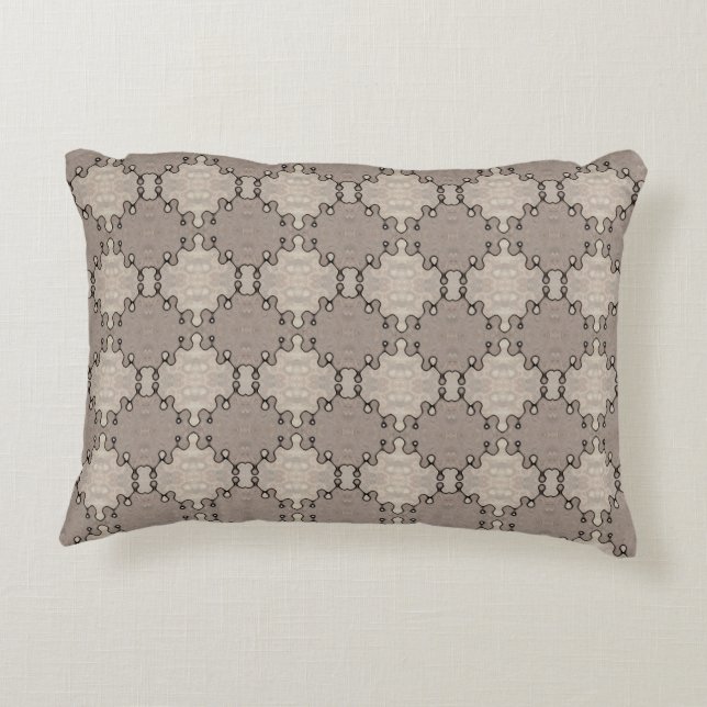Muted Earth Toned Pattern Decorative Cushion (Back)