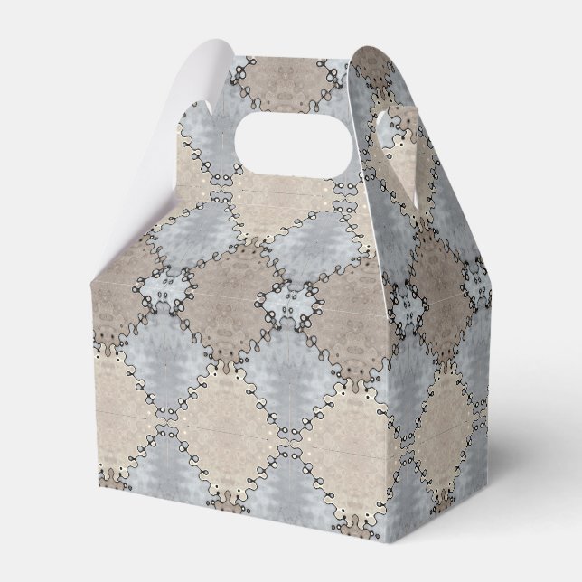 Muted Earth Toned Pattern Favour Box (Front Side)