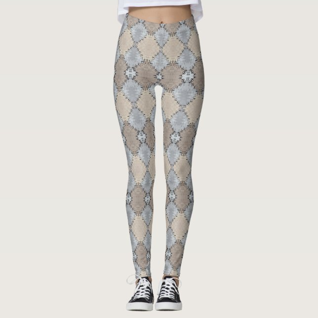 Muted Earth Toned Pattern  Leggings (Front)