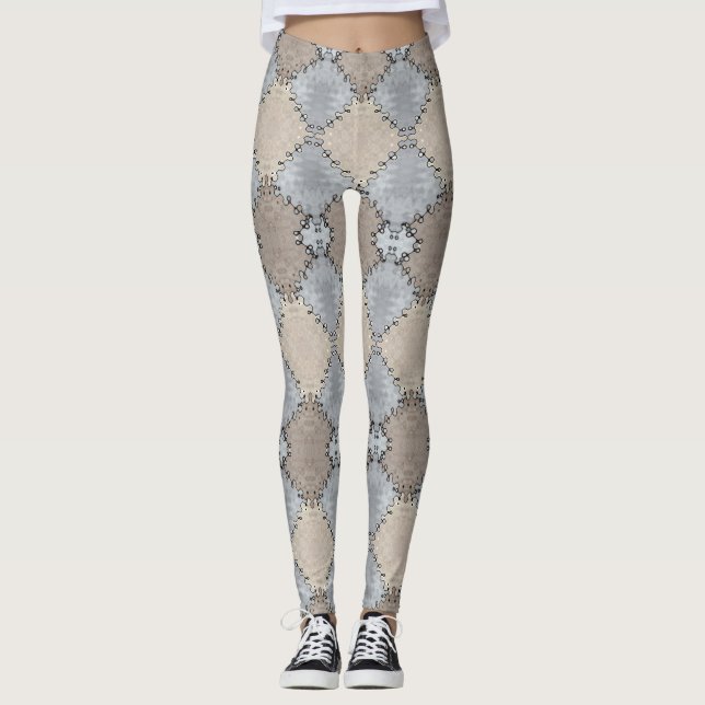 Muted Earth Toned Pattern Leggings (Front)