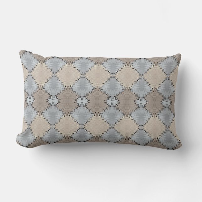 Muted Earth Toned Pattern Lumbar Cushion (Front)