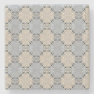 Muted Earth Toned Pattern Stone Coaster