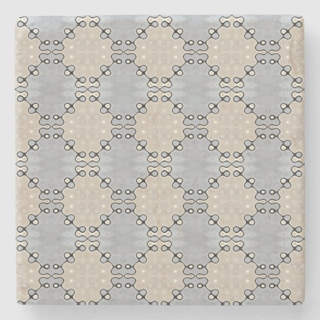 Muted Earth Toned Pattern   Stone Coaster (Front)