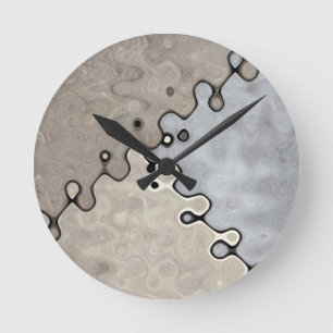 Muted Earth Tones Round Clock
