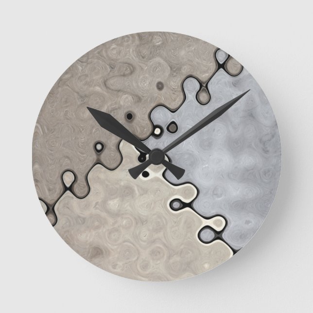 Muted Earth Tones Round Clock (Front)