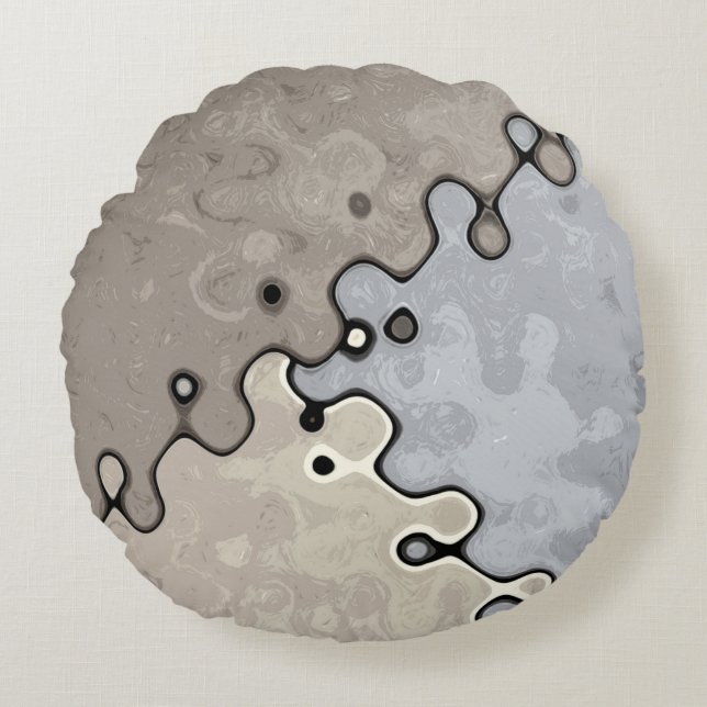 Muted Earth Tones Round Cushion (Front)
