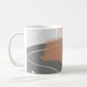 Muted earth tones sun minimalist art coffee mug