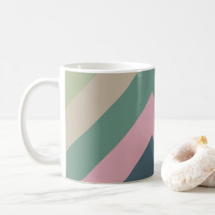 Muted Elegance - Diagonal Striped Coffee Mug