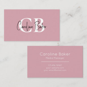Muted Elegance Misty Rose Minimal Business Card