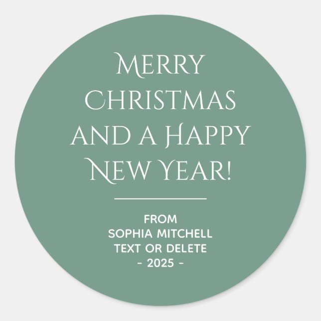 Muted Elegance - Ocean Teal Christmas Sticker (Front)