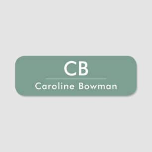 Muted Elegance - Ocean Teal Modern Name Tag