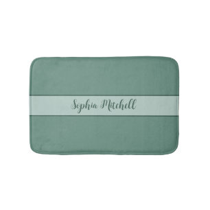 Muted Elegance - Ocean Teal Name Bath Mat