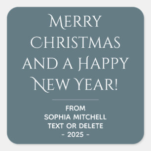 Muted Elegance Slate Blue Christmas Sticker