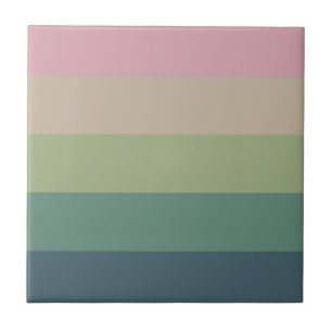 Muted Elegance Stripes Decorative Ceramic Tile