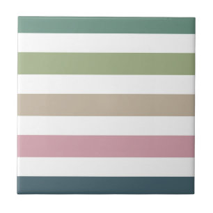 Muted Elegance Stripes Decorative Ceramic Tile