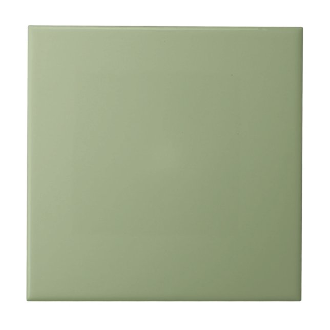 Muted Elegance Tranquil Sage Chic Ceramic Tile (Front)