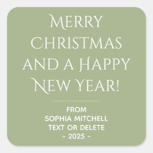 Muted Elegance Tranquil Sage Christmas Sticker