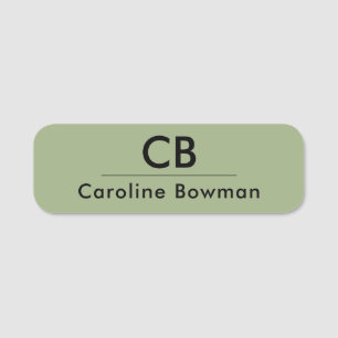 Muted Elegance - Tranquil Sage Modern Name Tag