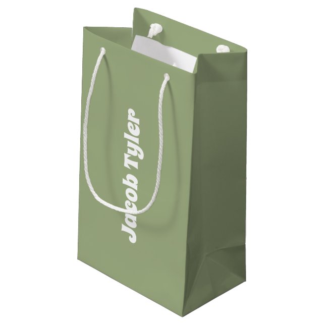 Muted Elegance - Tranquil Sage Name Gift Bag (Back Angled)