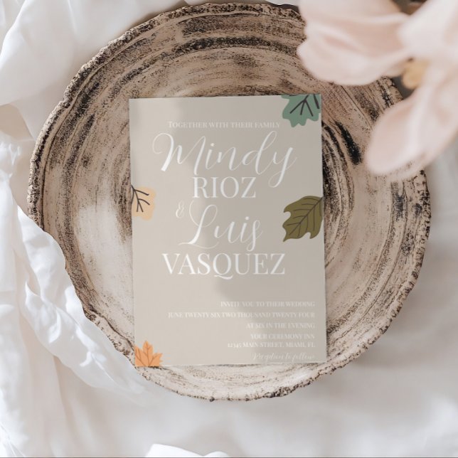 Muted Fall Autumn Nature Wedding Invitation (Creator Uploaded)