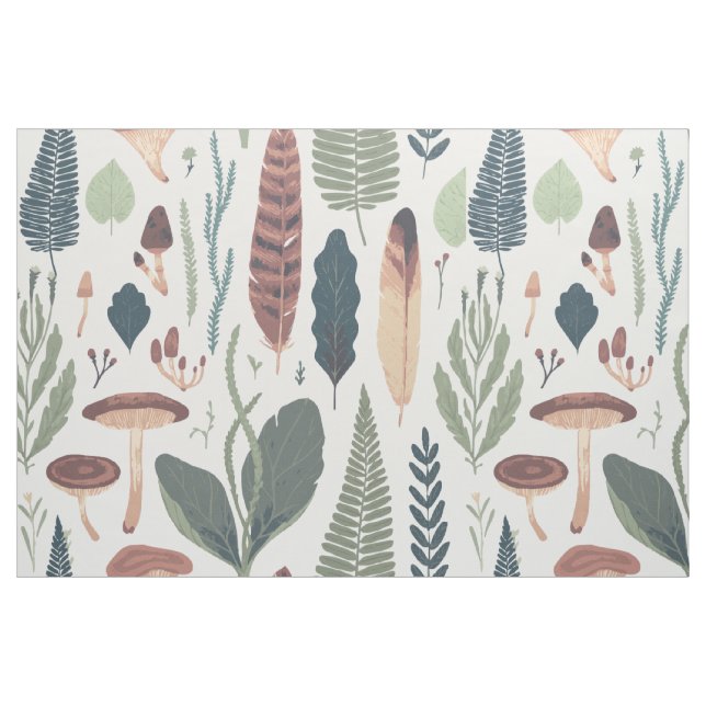 Muted fall colours woodland foliage pattern fabric (Yard)
