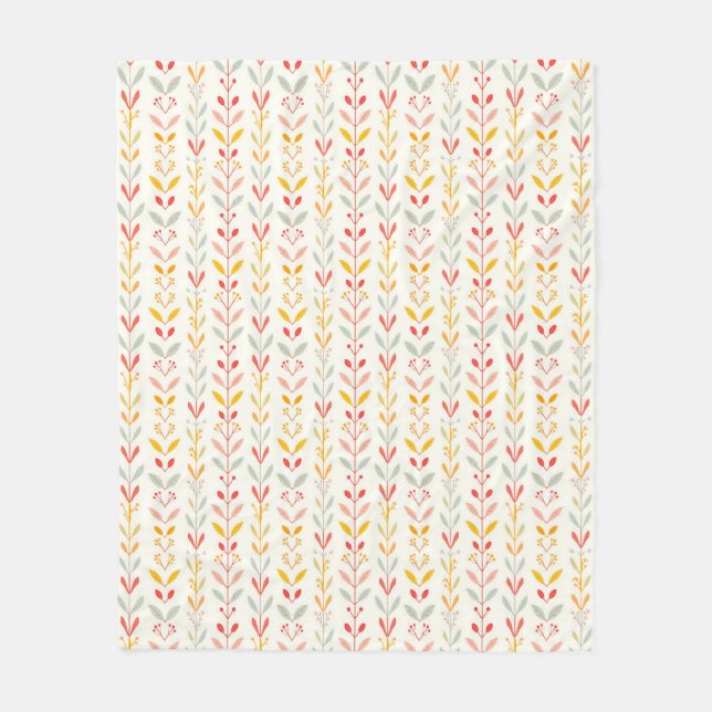 Muted Fall Stripes Fleece Blanket (Front)